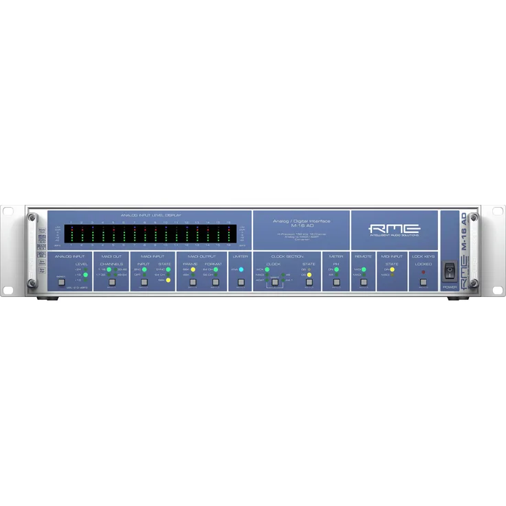 RME M-16 AD, 16-Channel, 192 kHz, Analog to MADI-ADAT Converter, 19'', 2 HU