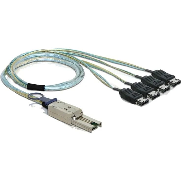 DeLOCK - SATA- / SAS-Kabel - 4-Lane - eSATA (W) bis 4x Shielded Mini MultiLane SAS (SFF-8088), 26-polig (M) - 1 m