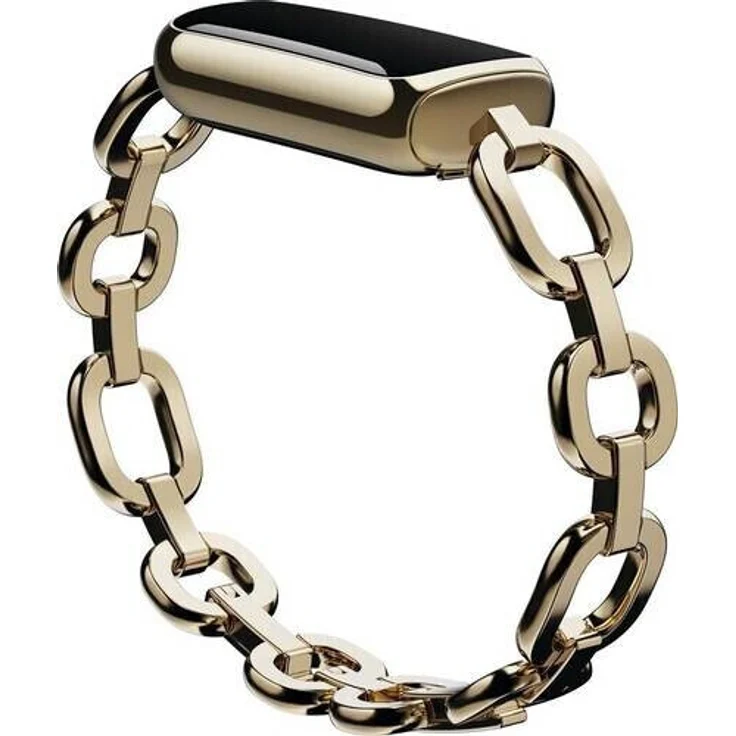 Fitbit Luxe Fitness-Tracker GPS, Damen, Einheitsgröße, Edelstahlgehäuse, Edelstahlarmband, Soft Gold/Peony – Bild 2