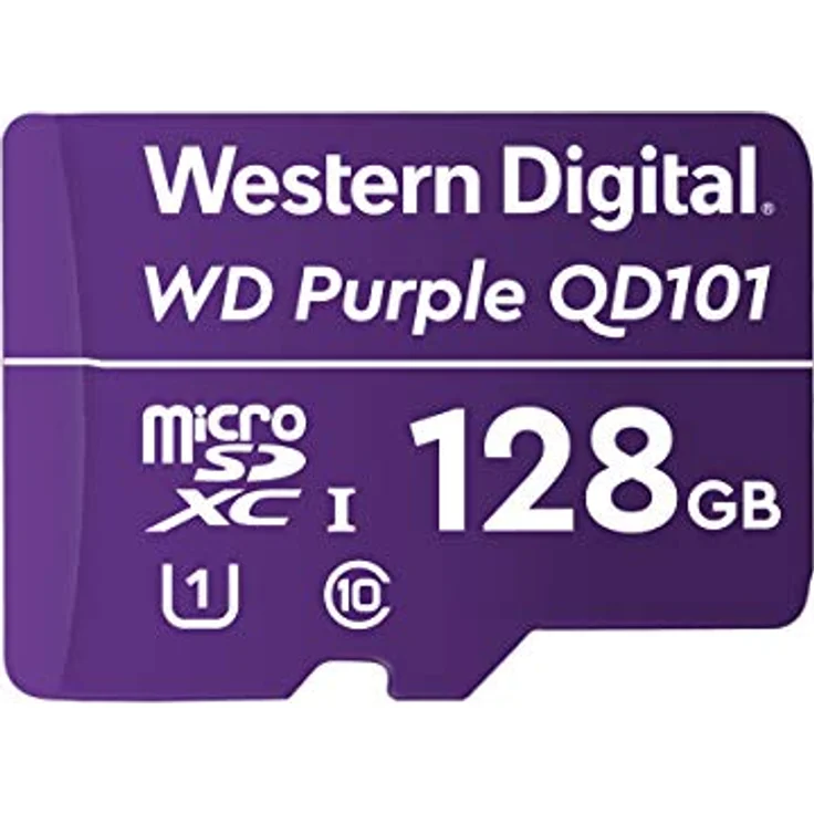 Western Digital WD Purple SC QD101 128GB Smart Video Surveillance microSDXC Card, Ultra Endurance Up to 64 TBW