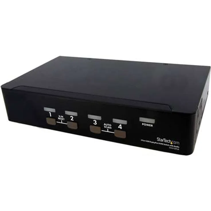 StarTech 4 Port DisplayPort USB KVM Switch mit Audio - DisplayPort Desktop KVM Umschalter (SV431DPUA)