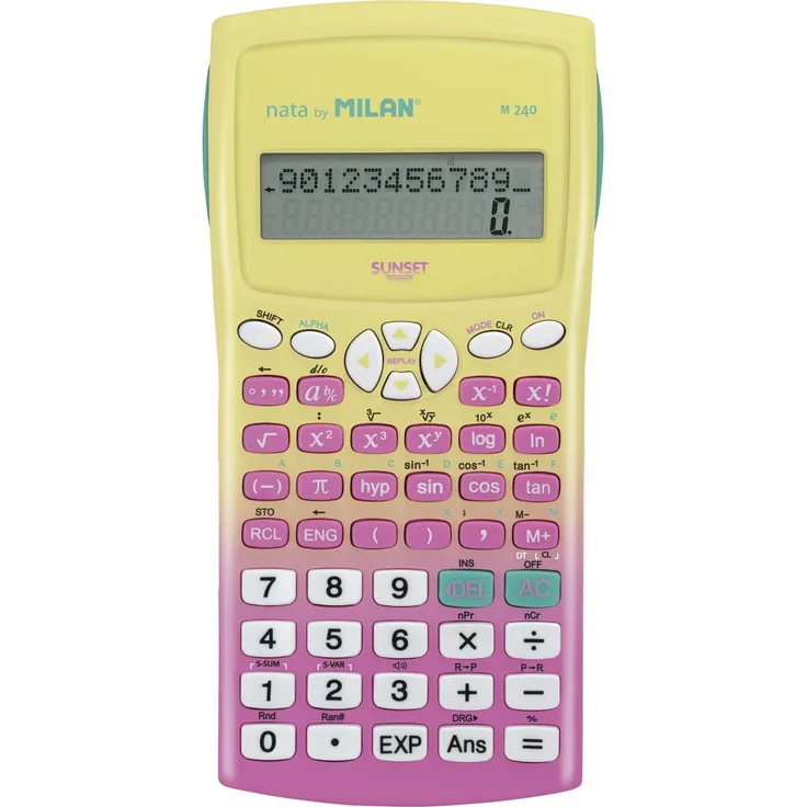 Blister wissenschaftlicher Taschenrechner M240 Sunset rosa