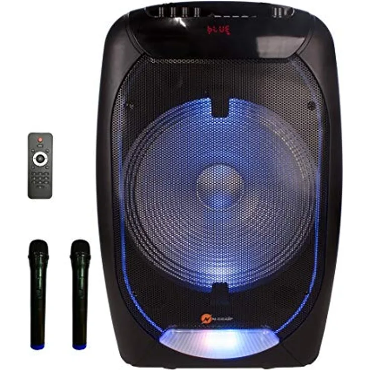 N-Gear Flash 1510 Sono Karaoke Bluetooth Mobile Trolley 500 Watt, MP3-Player, FM-Radio, 2-5 Stunden Laufzeit