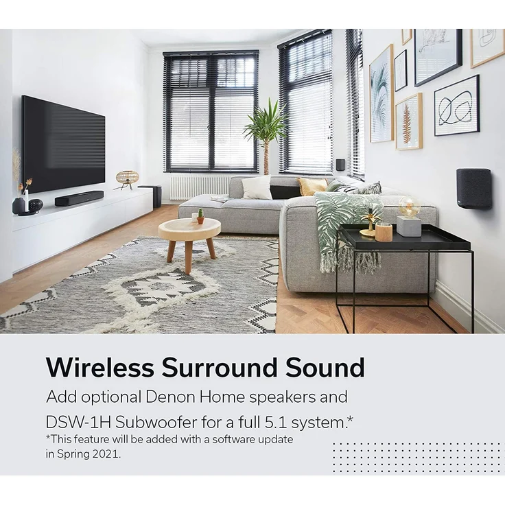 Denon Home 550 2.0 Soundbar ohne Subwoofer, Dolby Atmos, Amazon Alexa, kabellos/kabelgebunden, geeignet für TV, schwarz  – Bild 10