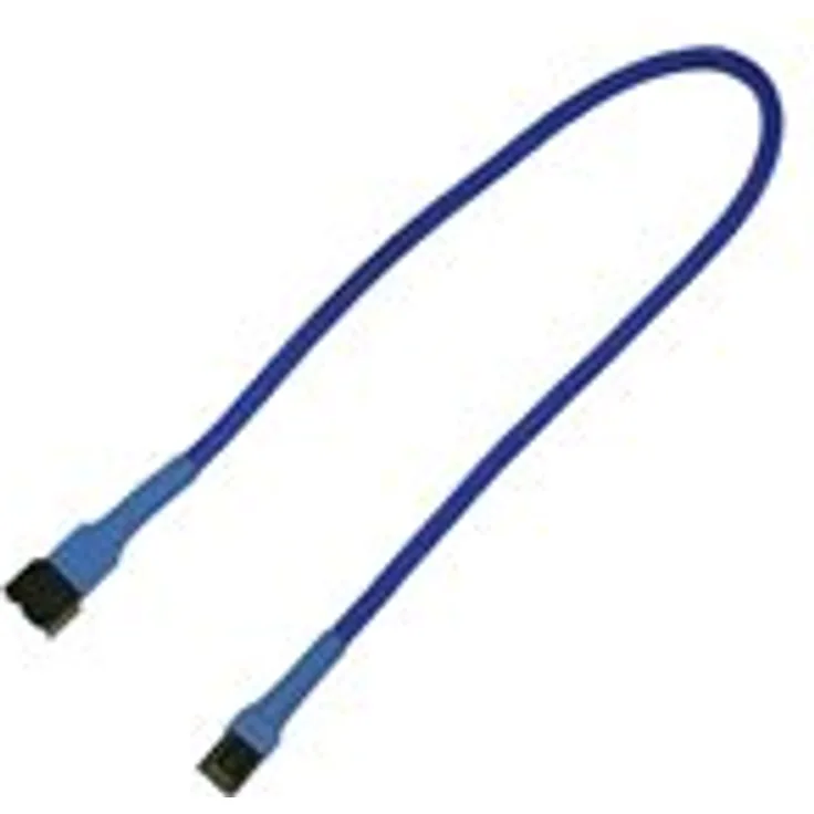 Nanoxia 900200000 3-Pin Molex Verlängerungskabel, 30 cm, Blauer Sleeve