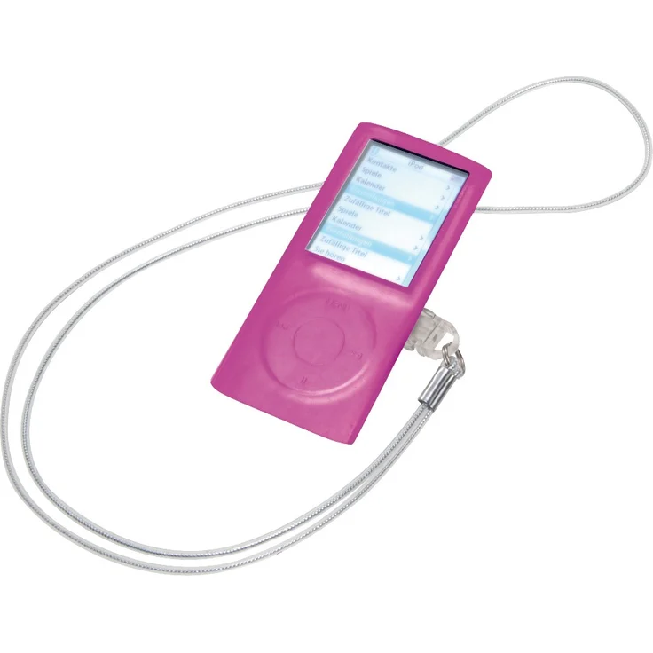 Silikonhülle für iPod Nano 4G violett mit Lanyard