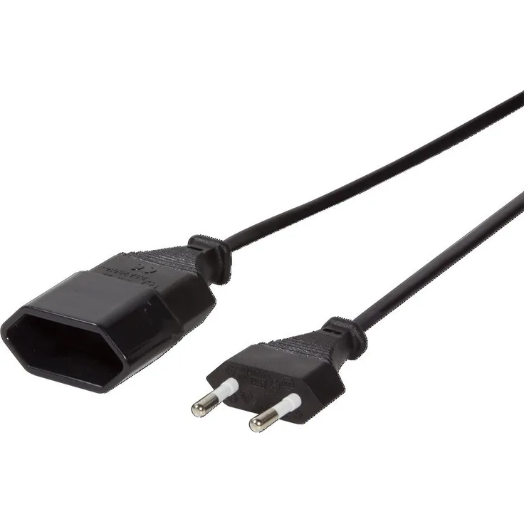 LogiLink CP122 Netzkabel Euro E 7-16 Stecker zu Buchse, 1m schwarz
