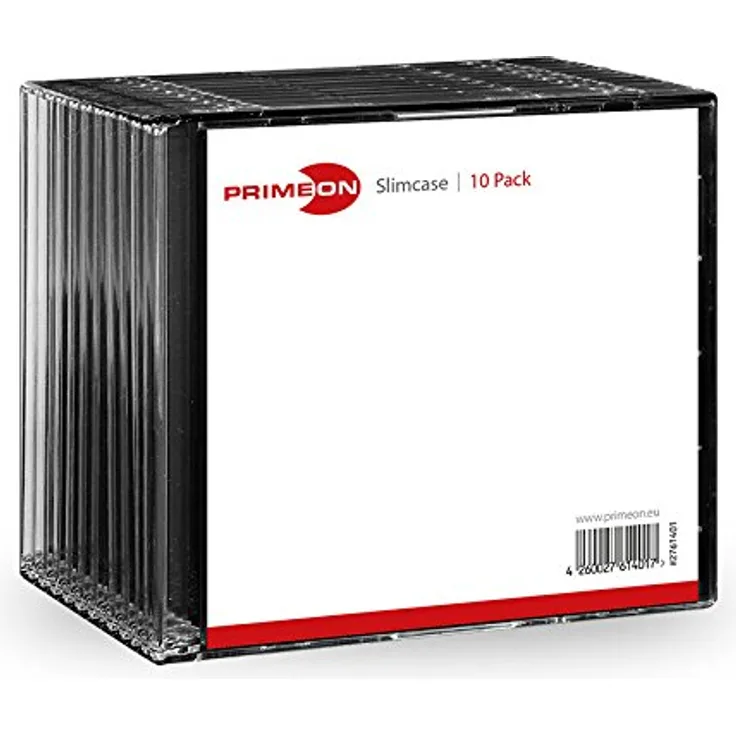 Primeon Slimcase Box für 1 Disc (10-Pack), Black Tray, Retail