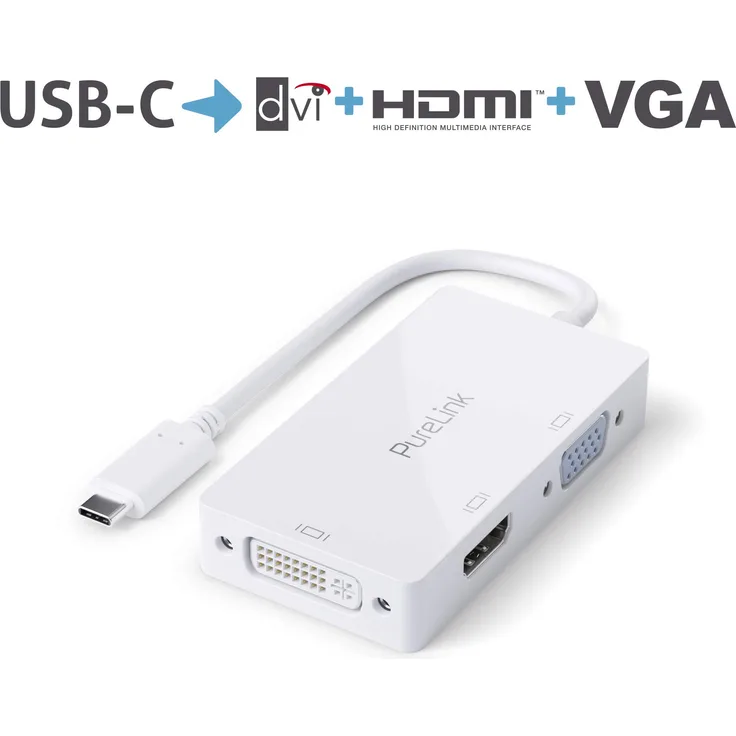 PureLink IS240 USB-C auf Multiport Adapter - iSerie 0,10m, weiß