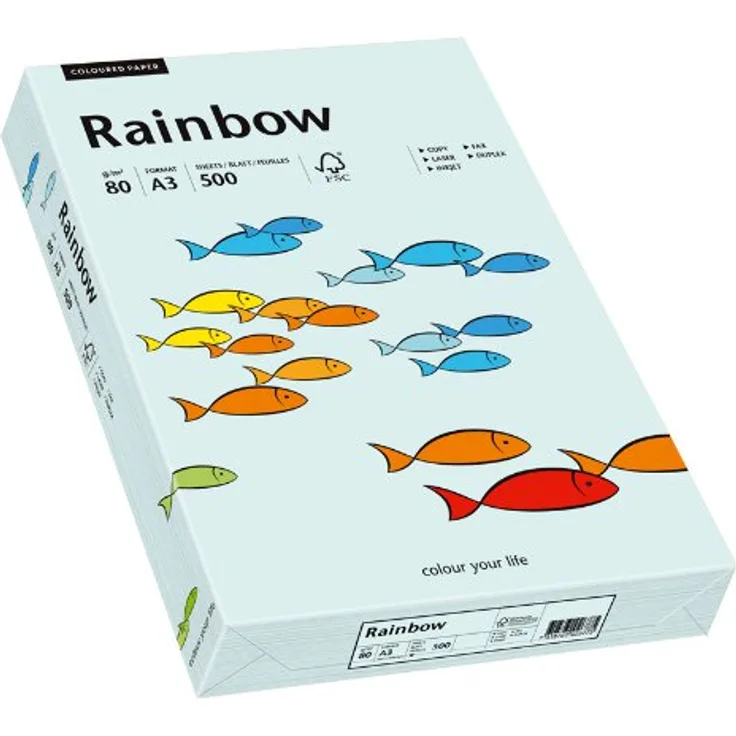 Papyrus 88042698 Druckerpapier Rainbow 80 g-m², A3 500 Blatt hellblau