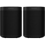 Sonos One Gen2 Stereo Smart Speaker (mit integrierter Sprachsteuerung, 2-er Set) schwarz