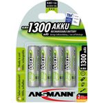 ANSMANN Akku AA Mignon 1300mAh 1,2V NiMH - wiederaufladbare Batterien AA Akkus maxE (geringe Selbstentladung & vorgeladen) ideal für Solarlampe (4 Stück)