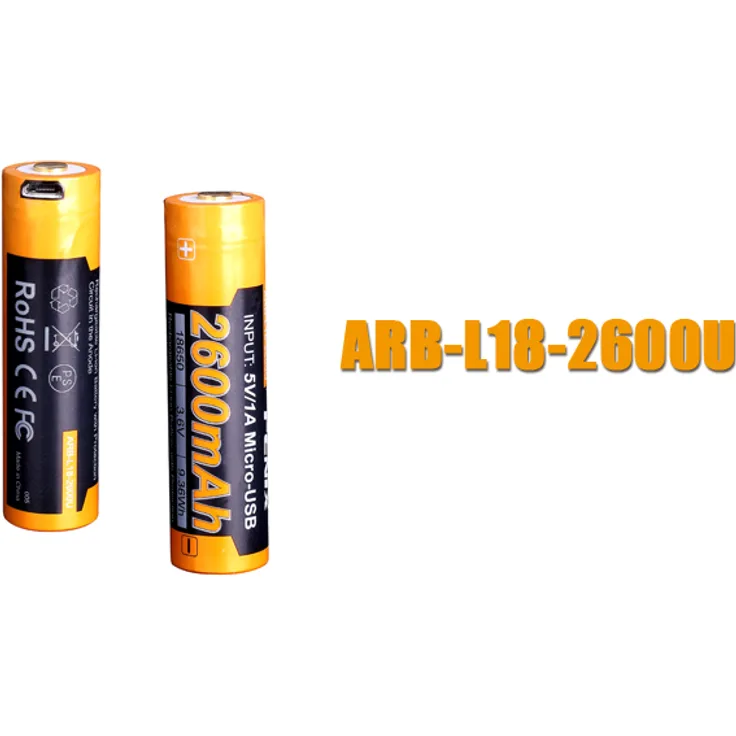 Fenix ARB-L18-2600U 18650 LiIon Akku USB-Aufladbar geschützt