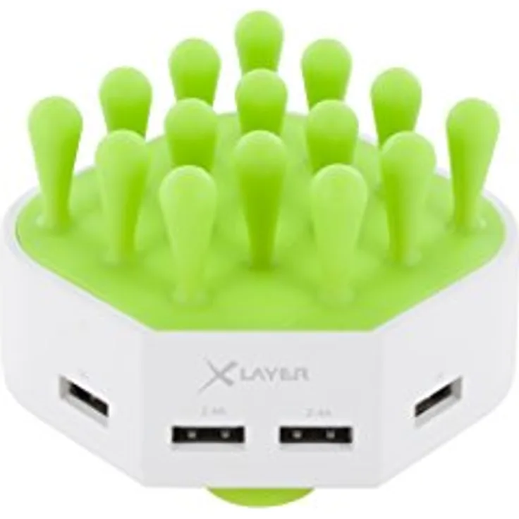 XLayer Ladegerät Family Charger Mini 4-Port USB weiß-grün weiß