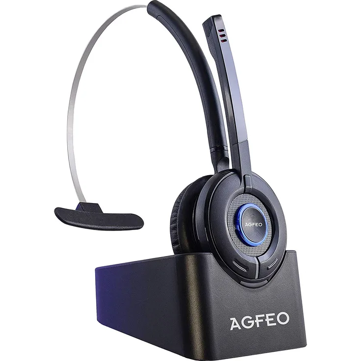 AGFEO 6101543 Headset Monophon Kopfband Schwarz Headsets (DECT-Telefon, Monophon, Kopfband, Schwarz, Ohraufliegend, 7 h)