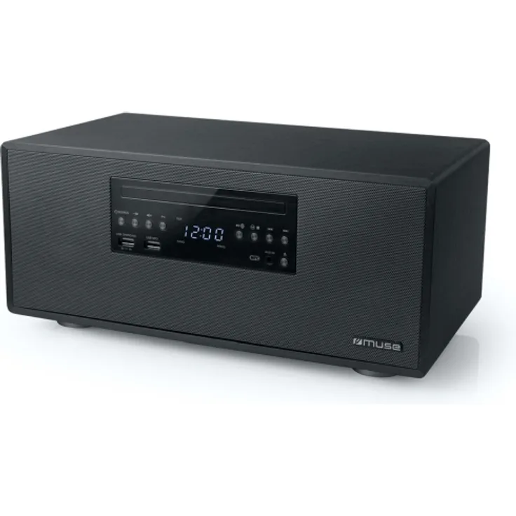 Muse M-692 Bluetooth-Lautsprecher mit UKW-PLL Radio (20 Senderspeicher), Uhr im eleganten Echtholzgehäuse