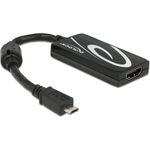 Delock 65643 MHL 3.0 Adapterkabel (HDMI Buchse mit 5 Pin, USB micro-B Buchse geeignet für Smartphone) schwarz