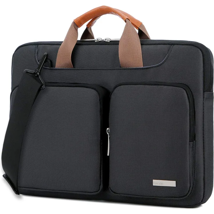 Lacdo Laptoptasche/Laptoptasche für 11-15,6 Zoll (27-15,6 Zoll), wasserdicht, Stoff Mehrfarbig Dark Black 13-13.3 Inches