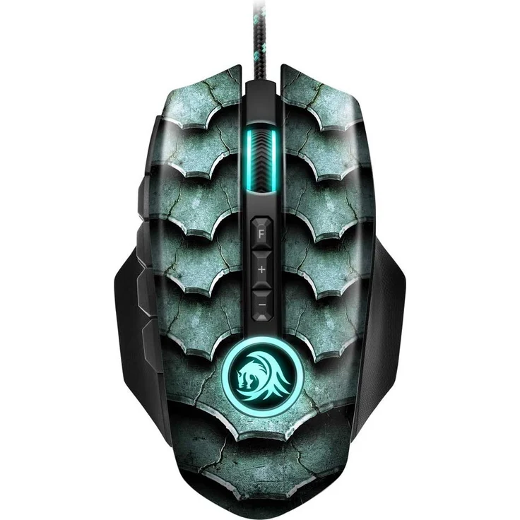 Sharkoon Drakonia II Gaming Maus, optischer Sensor PixArt 3360, 15.000 DPI, 12 programmierbare Tasten, grün – Bild 1