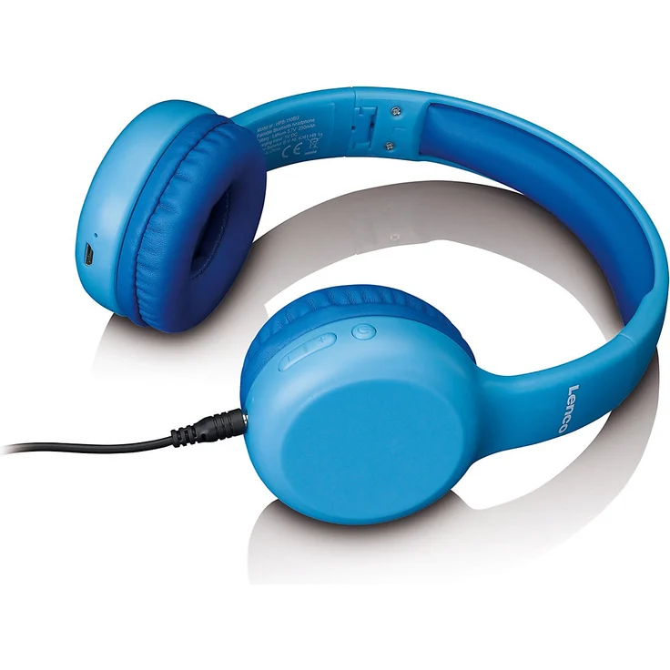 Lenco HPB-110BU - faltbarer Bluetooth Kopfhörer mit Lautstärkebegrenzung für Kinder, inkl. Sticker, blau – Bild 7