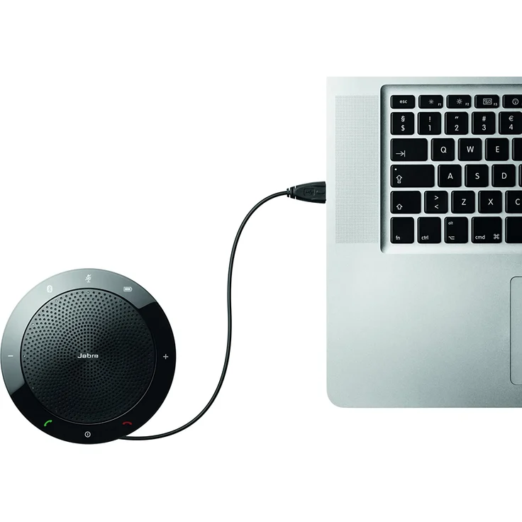 Jabra Speak 510+ MS Konferenzlautsprecher, Microsoft zertifizierter tragbarer Lautsprecher mit Bluetooth Adapter und USB-Anschluss, geeignet für Laptop, Smartphone und Tablet, Konferenzmikrofon, schwarz – Bild 5
