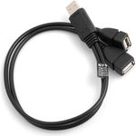 SYSTEM-S Y- Kabel USB Typ A Stecker zu 2 x USB Typ A Buchse Y-Splitter Adapter