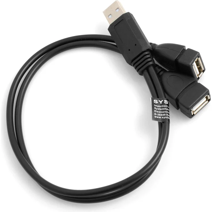 SYSTEM-S Y- Kabel USB Typ A Stecker zu 2 x USB Typ A Buchse Y-Splitter Adapter