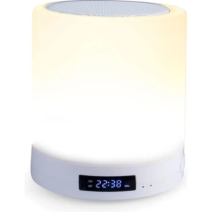 Blaupunkt BTL 110 Bluetooth-Lautsprecher mit Lampe, Mikrofon, Radio, Display, weiß