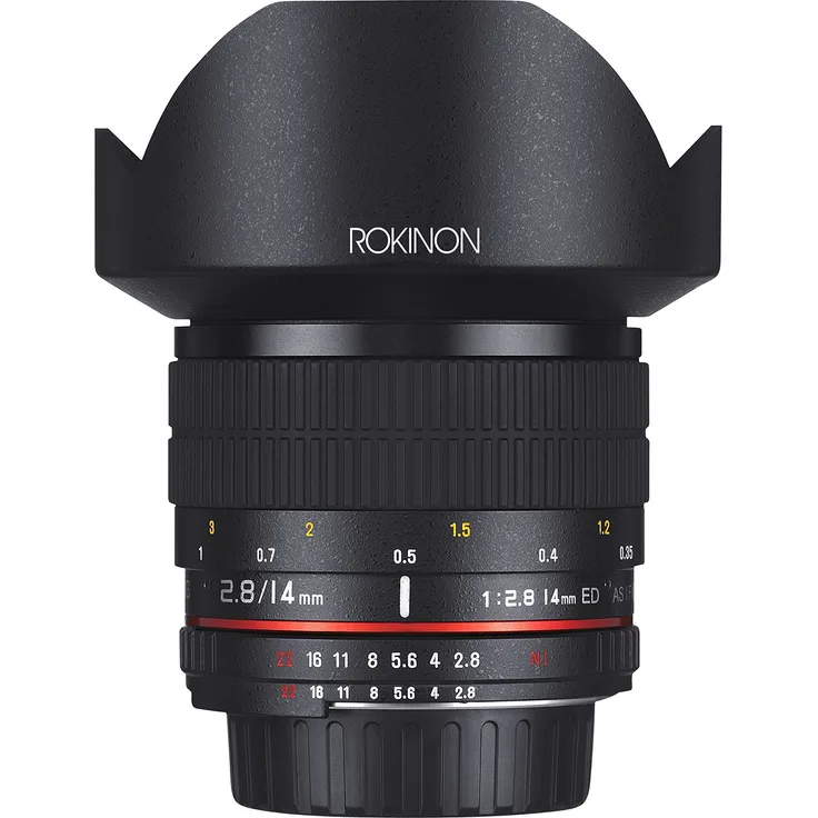 Rokinon 14mm F2.8 Ultra Weitwinkelobjektiv, Nikon AE, schwarz, None