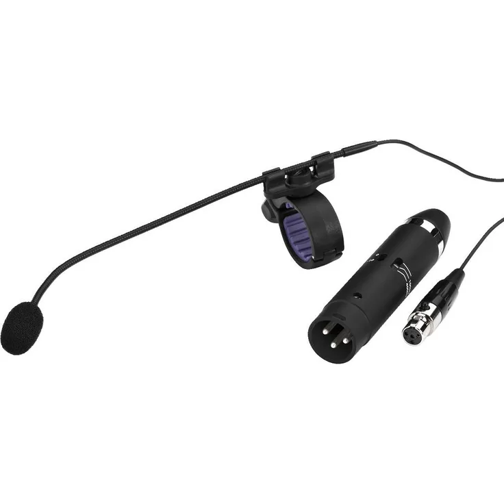 JTS CX-500F Miniatur Elektret-Instrumentenmikrofon, Mikro für Abnahme von Flöten, Instrumenten-Verstärker mit klebefreiem Befestigungs-System und Aufbewahrungs-Box, in Schwarz
