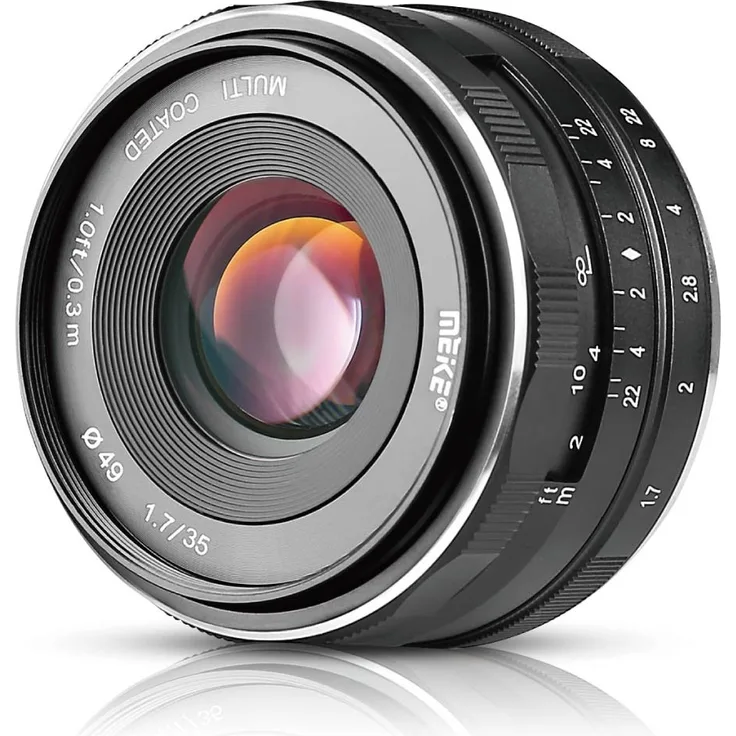 Meike MK-E-35-1,7 35 mm F1,7 große Blende, manuelles Prime Fixed Lens APS-C für Sony E-Mount Digital Mirrorless Kameras A7III A9 NEX 3 3N 5 NEX 5T NEX 5R NEX 6 7 A6400 A5000 A5100 A6000 A6100 A6300 A6500