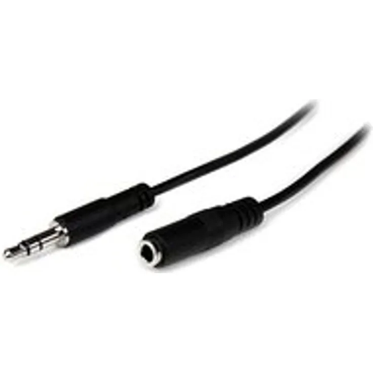 StarTech.com 1m Slim 3,5mm Klinken Stereo Verlängerungskabel - Stecker/Buchse - 1 x Klinke Stecker Stereo Audio - 1 x Klinke Buchse Stereo Audio - Verlängerungskabel - Schwarz