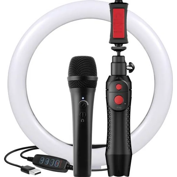 IK Multimedia iRig Video Creator HD Bundle Hand Handymikrofon Übertragungsart:Kabelgebunden inkl. Klammer, inkl. Stativ