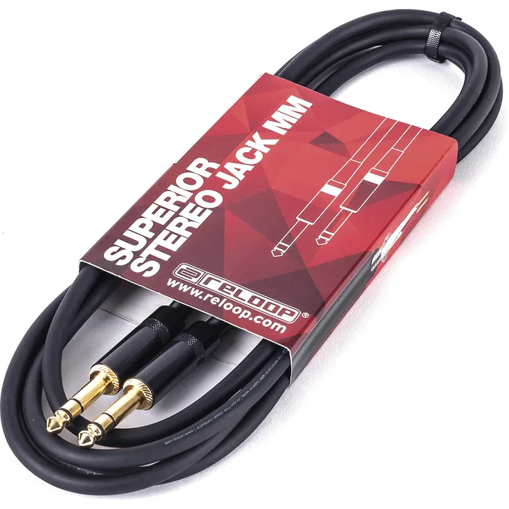 Reloop Superior Stereo Jack MM 3.0 m - hohe Übertragungsqualität durch die Nutzung von sauerstoffreien Kupferlitzen, guter Schutz und Abschirmung durch dichtes Kupfergeflecht