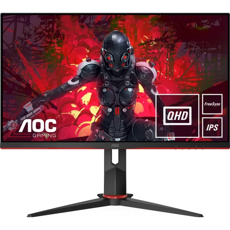 AOC Gaming Q27G2U 68,6 cm (27 Zoll) Monitor (QHD, HDMI, DisplayPort, Free-Sync, 1ms Reaktionszeit, 144 Hz, 2560x1440) schwarz-rot