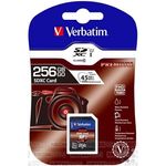 Verbatim Premium U1 SDXC-Speicherkarte Class 10 Karte - 256 GB - bis zu 90 MB-s Lesegeschwindigkeit, hohe Datenübertragungsgeschwindigkeit - schwarz