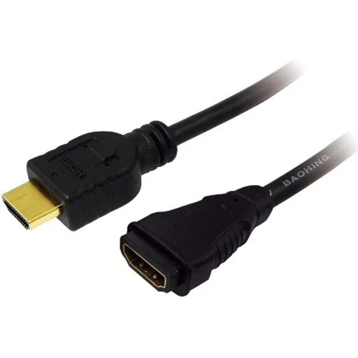 Logilink CH0056 HDMI Kabel 1.4, HDMI Male-Female, schwarz, 2,0m