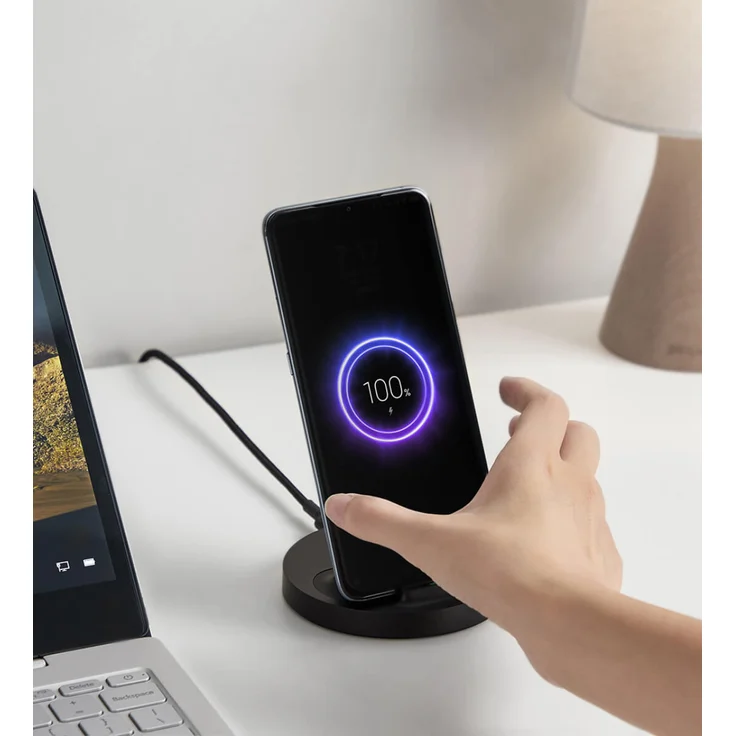 Xiaomi Mi Wireless Charging Stand, Qi Ladestation, 20 W, schwarz – Bild 9