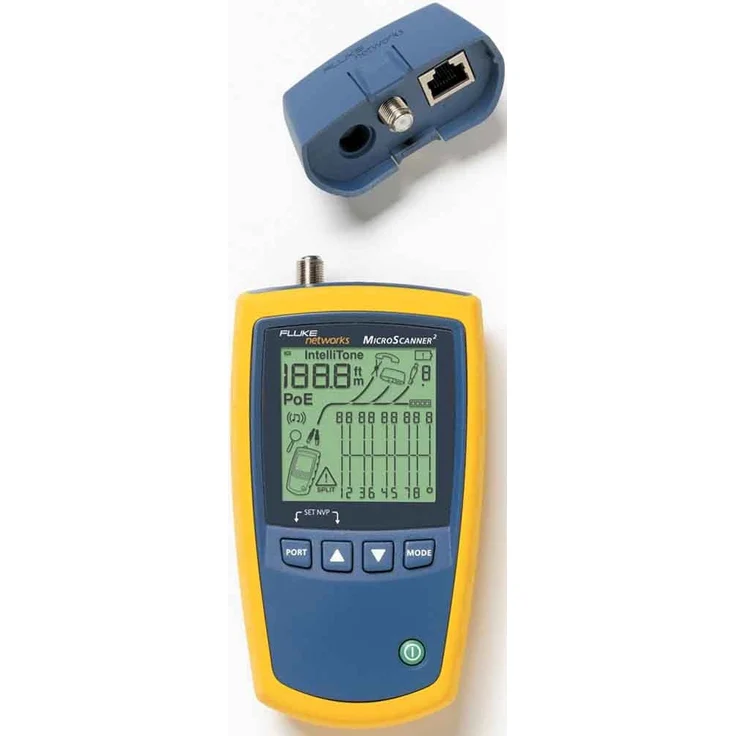 Fluke Netzwerkkabel-Prüfgerät MicroScanner 2 Cable Verifier, 76 x 36 x 163 mm, AA, 0-45°C, 0-90%, -20-60°C, koaxial – Bild 2