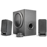 wavemaster MX3+ 2.1 Lautsprecher System (50 Watt) Aktiv-Boxen für TV-Tablet-Smartphone-PC schwarz (66503)