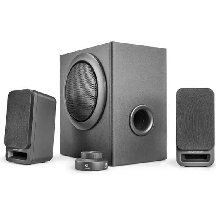 wavemaster MX3+ 2.1 Lautsprecher System (50 Watt) Aktiv-Boxen für TV-Tablet-Smartphone-PC schwarz (66503)