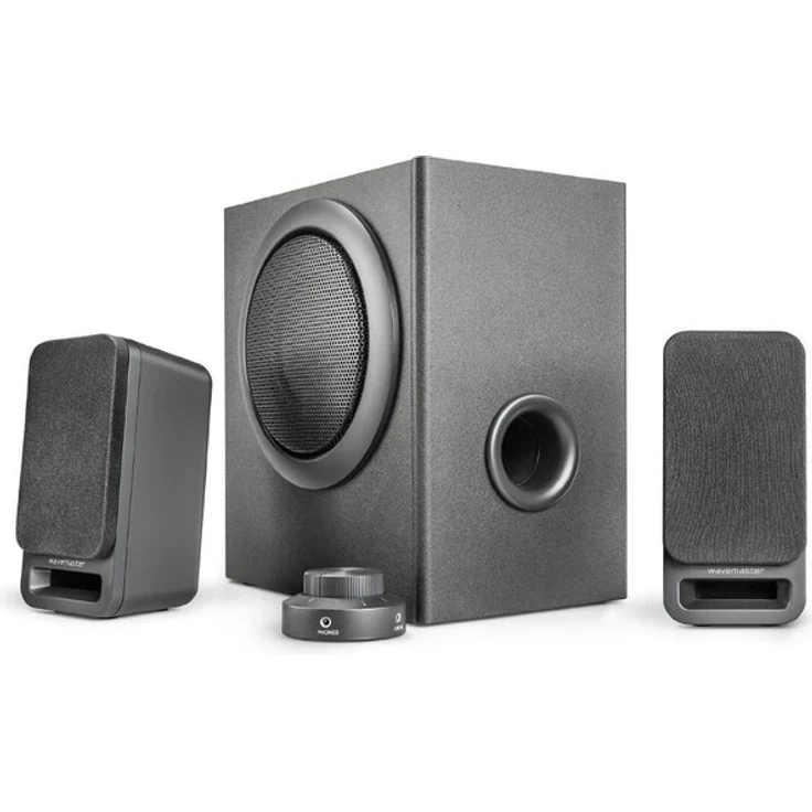 wavemaster MX3+ 2.1 Lautsprecher System (50 Watt) Aktiv-Boxen für TV-Tablet-Smartphone-PC schwarz (66503) – Bild 1
