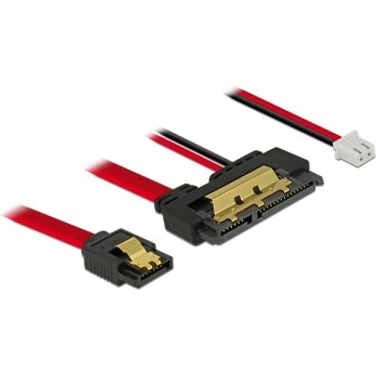 DeLOCK - SATA-Kabel - Serial ATA 150/300/600 - SATA, interne Stromversorgung, 2-polig (R) bis SATA Combo (R) gerade - 30 cm (85242)