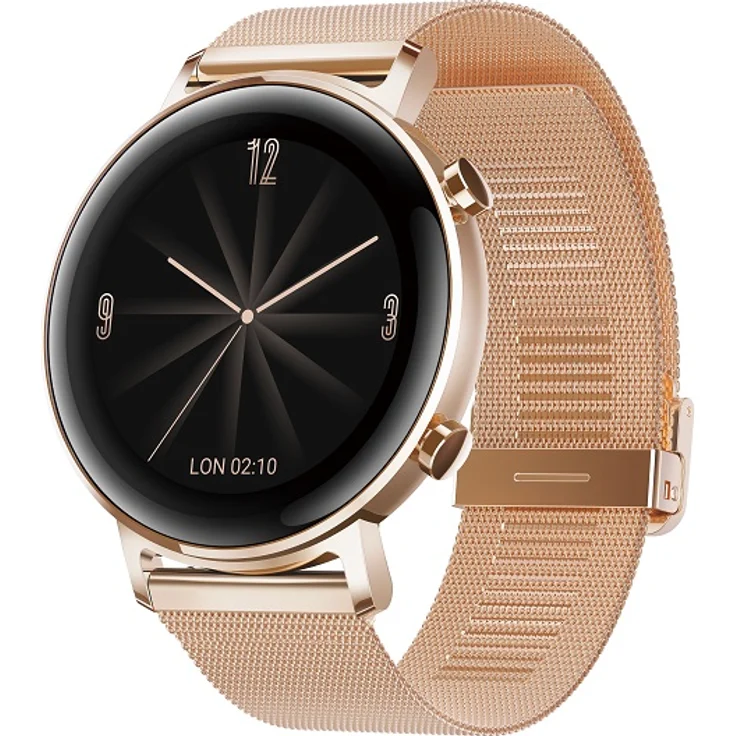 Huawei Watch GT2 Smartwatch GPS, Unisex, 42mm, Schwarz/Refined Gold – Bild 2
