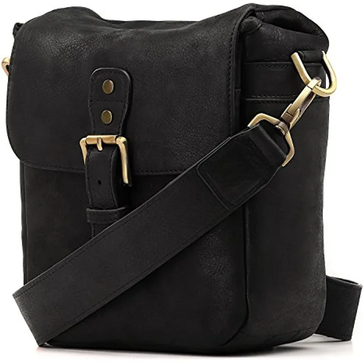MegaGear MG1328 Torres Mini Kameratasche - Kuriertasche aus echtem Leder für Spiegellose, Sofortbild- und DSLR Kameras