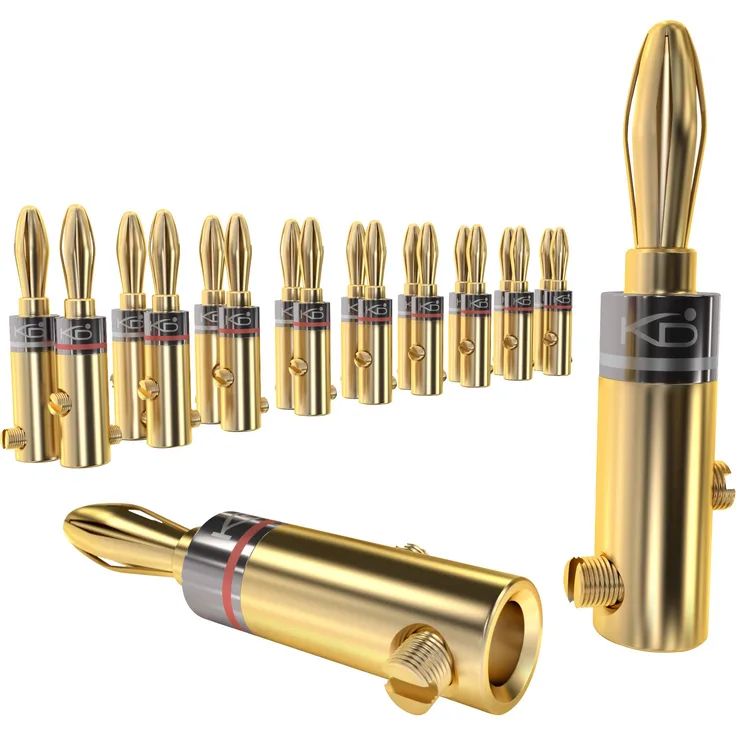 KabelDirekt - Bananenstecker - 10 Paare - (Steckverbinder für Lautsprecherkabel bis 6mm², Flexibler Anschluss der Kabel, HiFi Boxen, Verstärker, AV-Receiver, Endstufen, Sound- und Stereoanlagen)