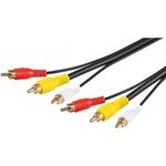 Goobay 50342 Composite Audio Video Anschlusskabel, 3x Cinch mit RG59 Videoleitung