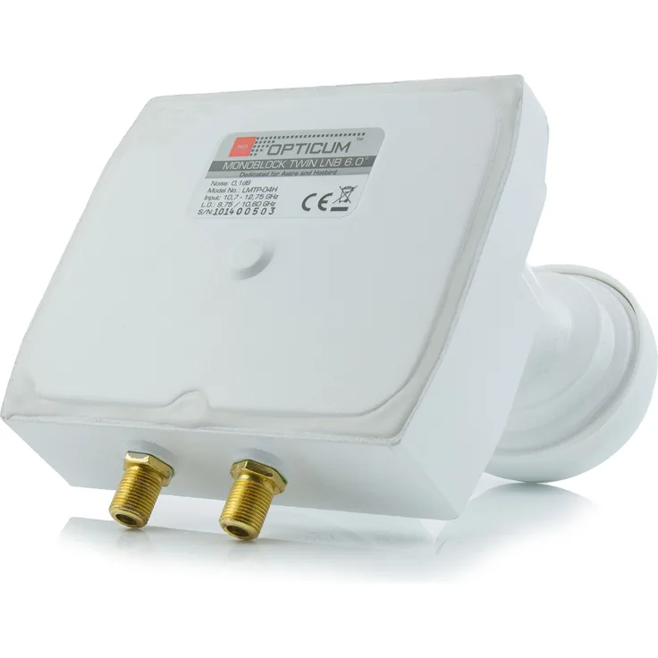 Opticum Monoblock Twin LNB - LMTP-04H (Astra-Hotbird) vergoldete Kontakte (Full HD, 3D)