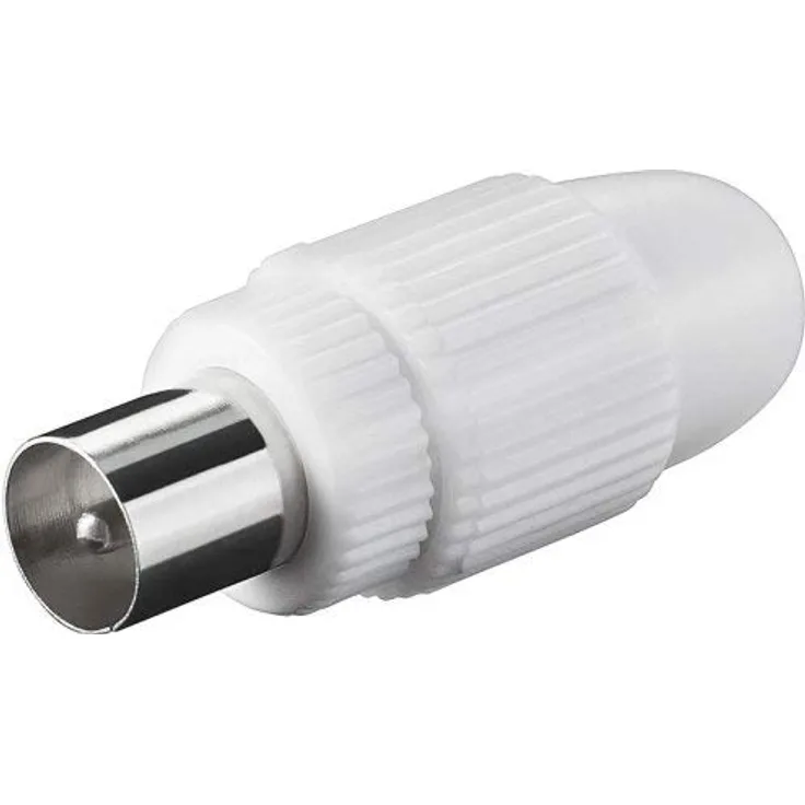 PremiumCord TV Antenne Anschluss IEC Stecker, 75 Ohm, Farbe weiß