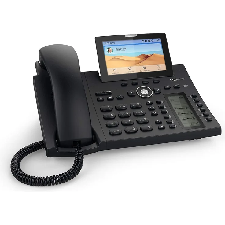 Snom D385 Tischtelefon, Farbe + SmartScreen, 12 SIP-Identitäten, Sensorhakenschalter, Bluetooth, USB, 48 selbstbeschriftende Schlüssel (12 physische), schwarz (00004340)